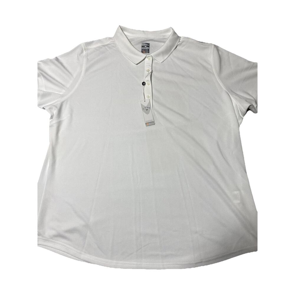 Callaway Shirt Mens XXXL White Polo Golf Opti Dri Moisture Wick Summer 3XL New
